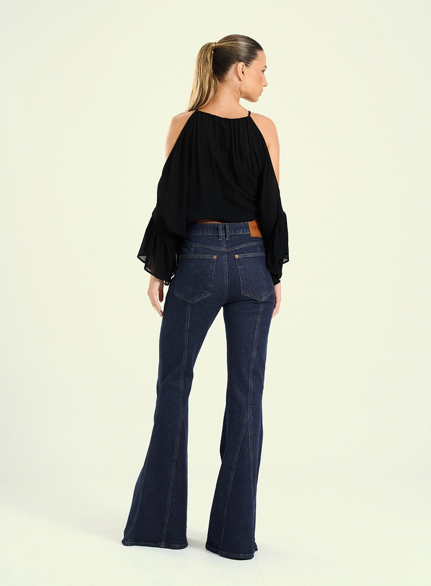 Calça Jeans Feminina Flare Duda Clean Índigo 2