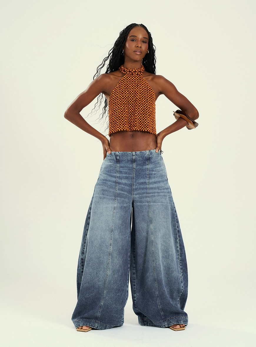 Calça Jeans Feminina - Wide Leg Índigo 4