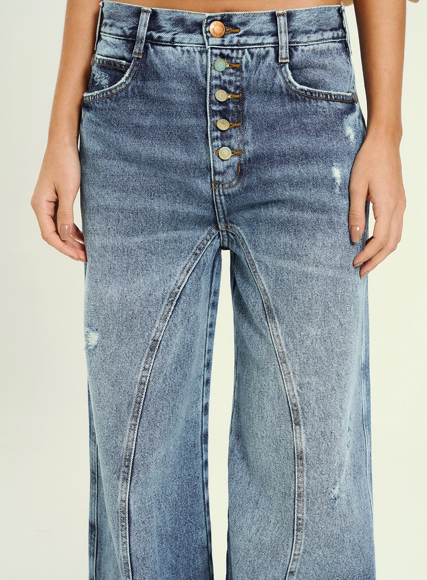 Calça Jeans Feminina Wide Leg Índigo 3