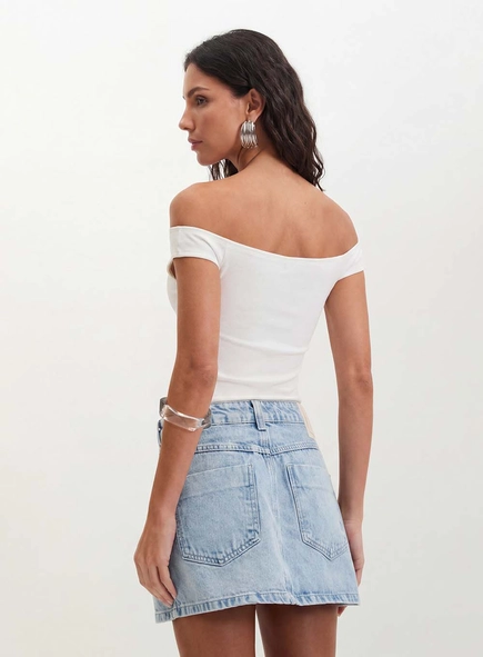 Blusa Feminina Ombro A Ombro Com Franzido - Slim