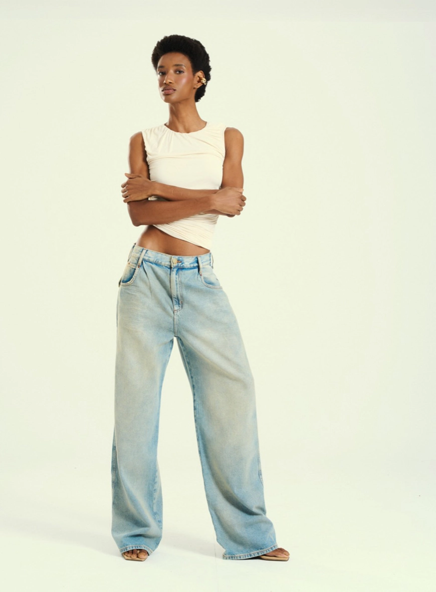 Calça Jeans Feminina Reta - Kalifa Índigo 1