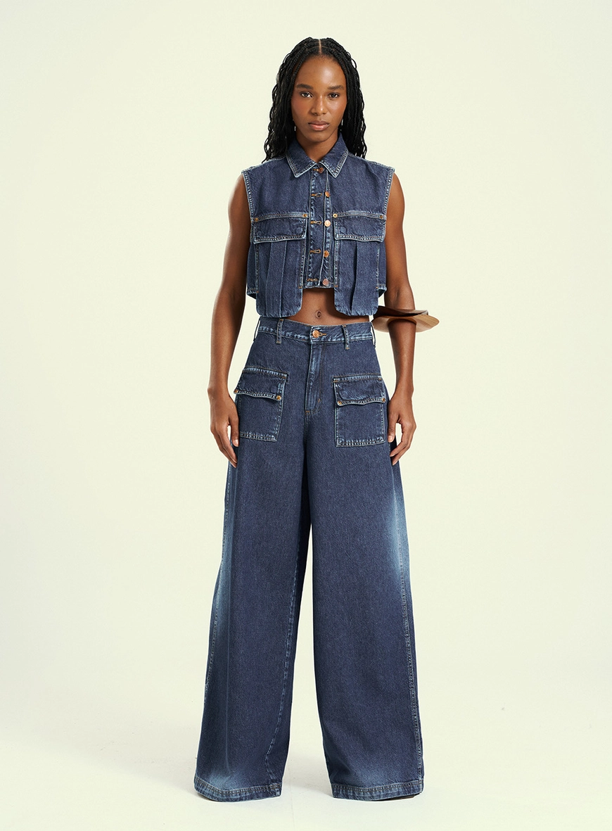 Calça Feminina Wide Leg - Novara Índigo 1