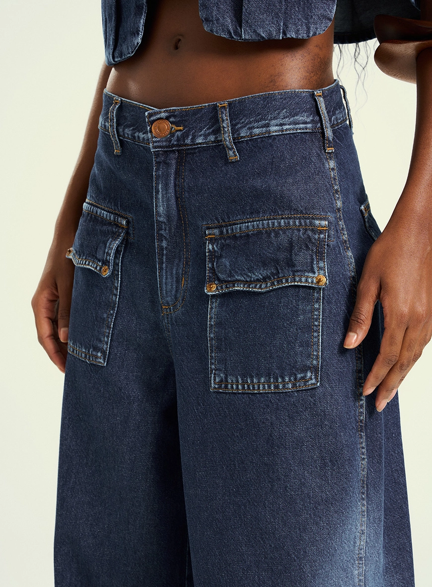 Calça Feminina Wide Leg - Novara Índigo 4