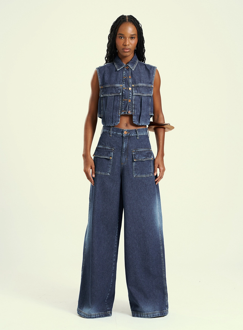 Calça Feminina Wide Leg - Novara Índigo 1