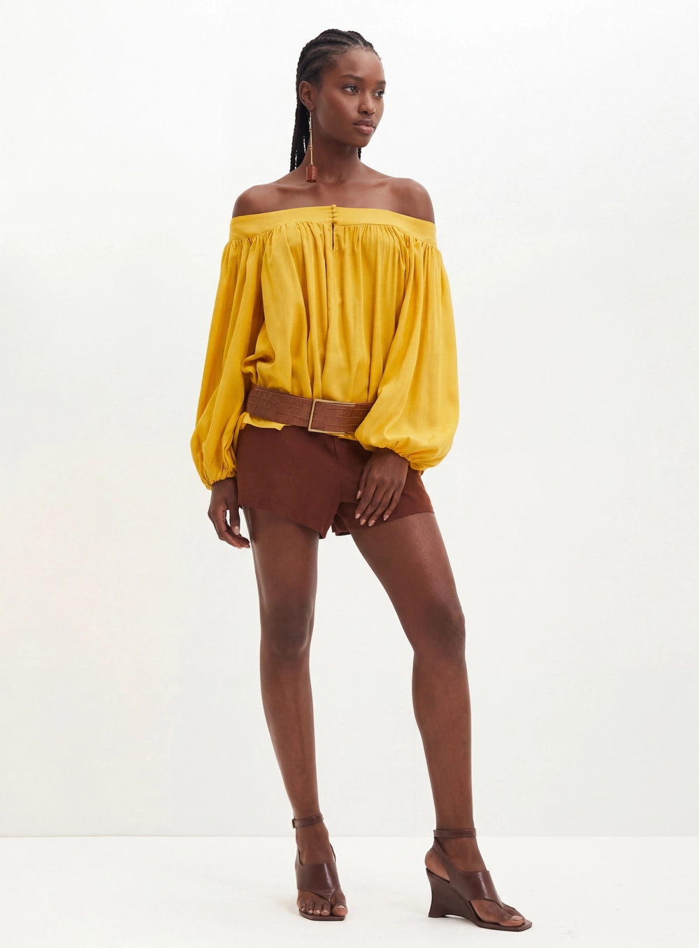 Blusa Feminina Ombro A Ombro - Godê AMARELO 3