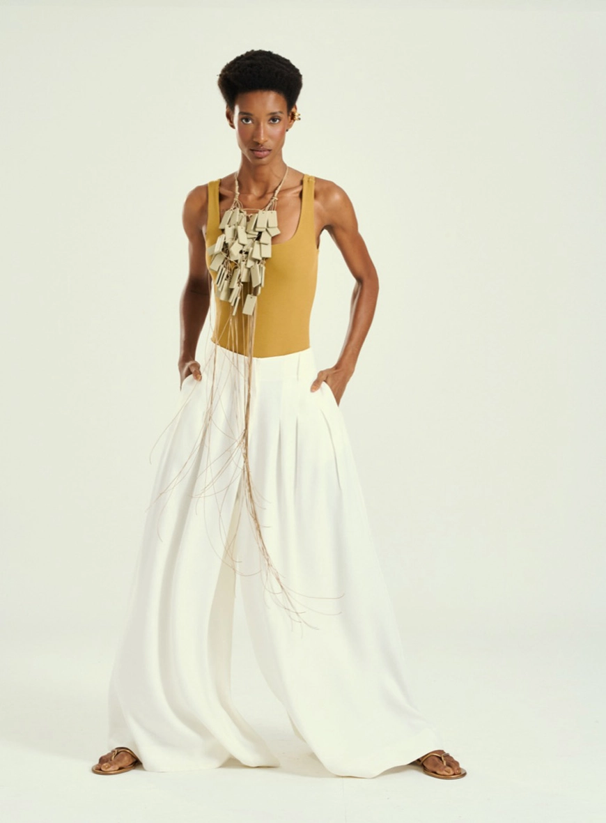 Calça Feminina Linho Com Amarração Off Shell 4