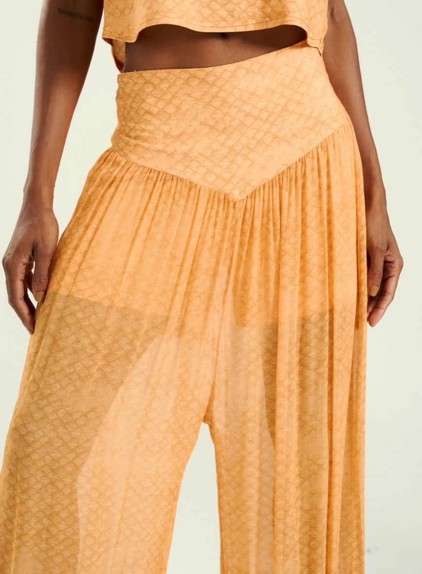 Calça Feminina Estampada Com Transparência Estampados 3