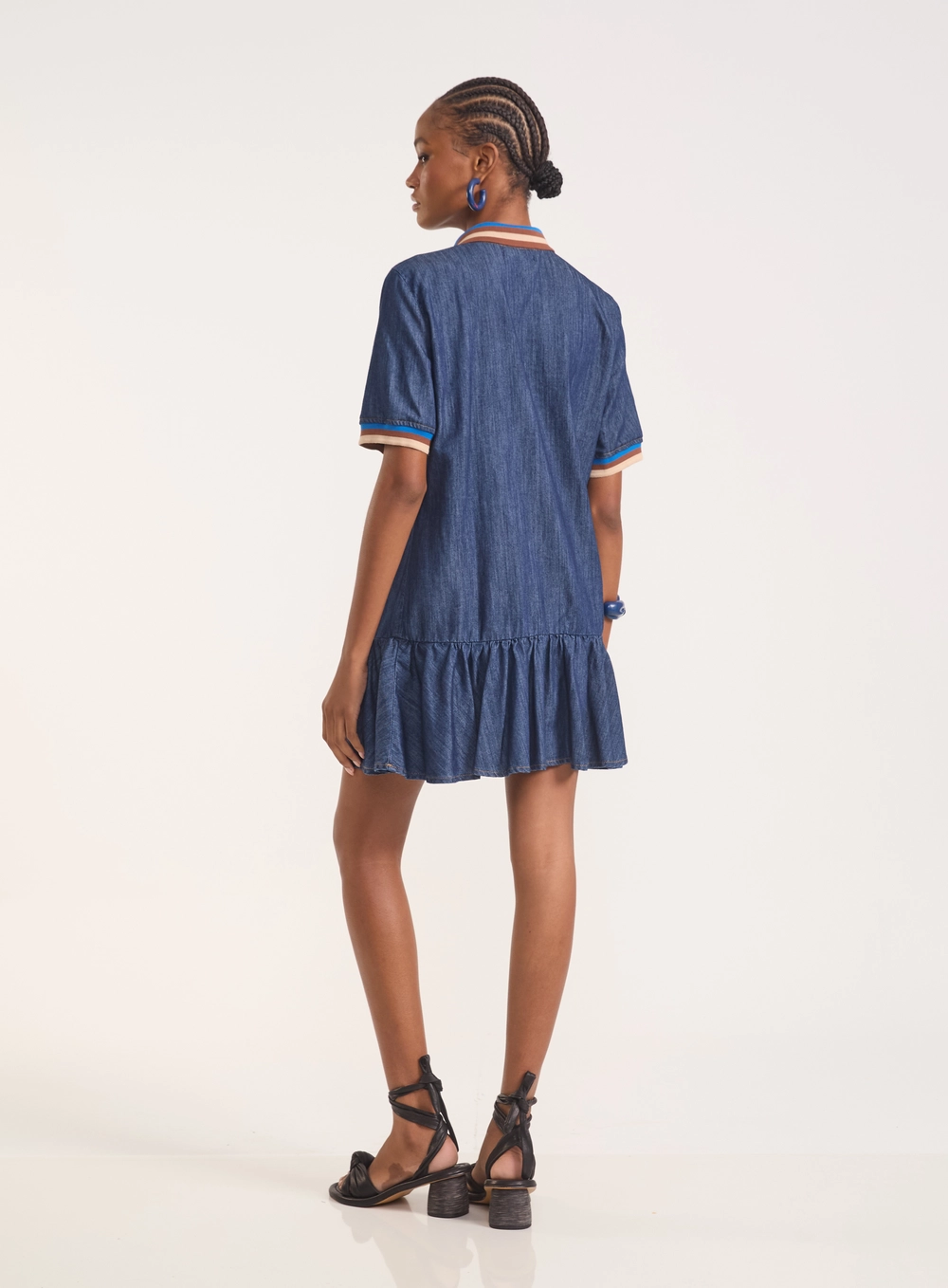 Vestido Jeans Polo Heritage Ruffle Índigo