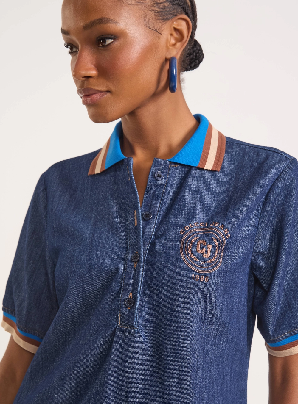 Vestido Jeans Polo Heritage Ruffle Índigo