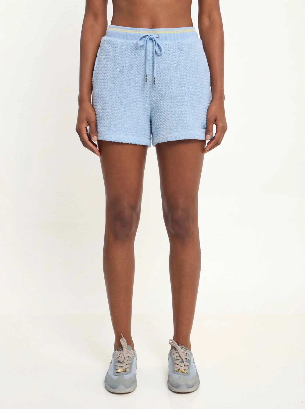 Short Tricô Comfort Com Amarração Azul Tranquile Blue 3