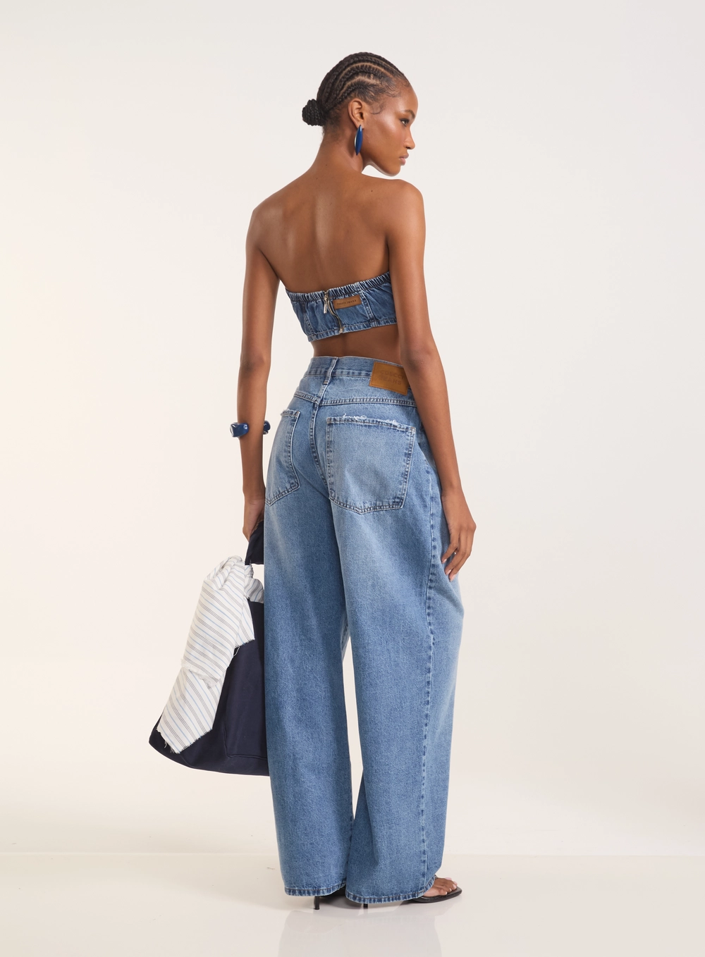 Top Jeans Feminino Tomara Que Caia Índigo