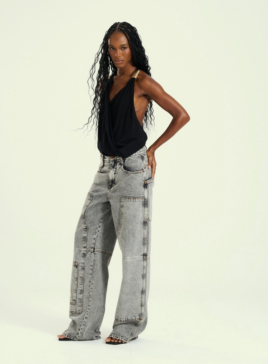 Calça Feminina Jeans Wid Leg - Lilian Índigo 4