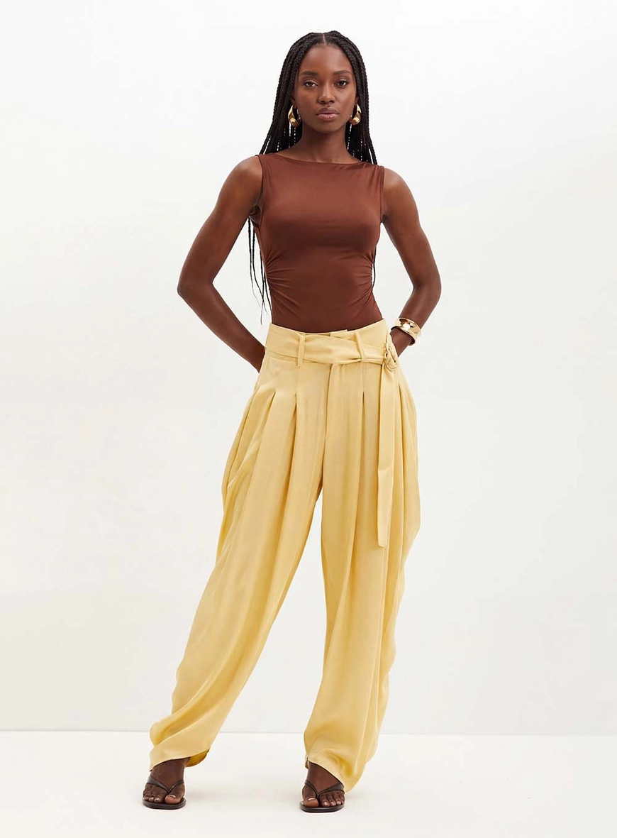 Body Feminino Com Costas Abertas - Slim Marrom 3