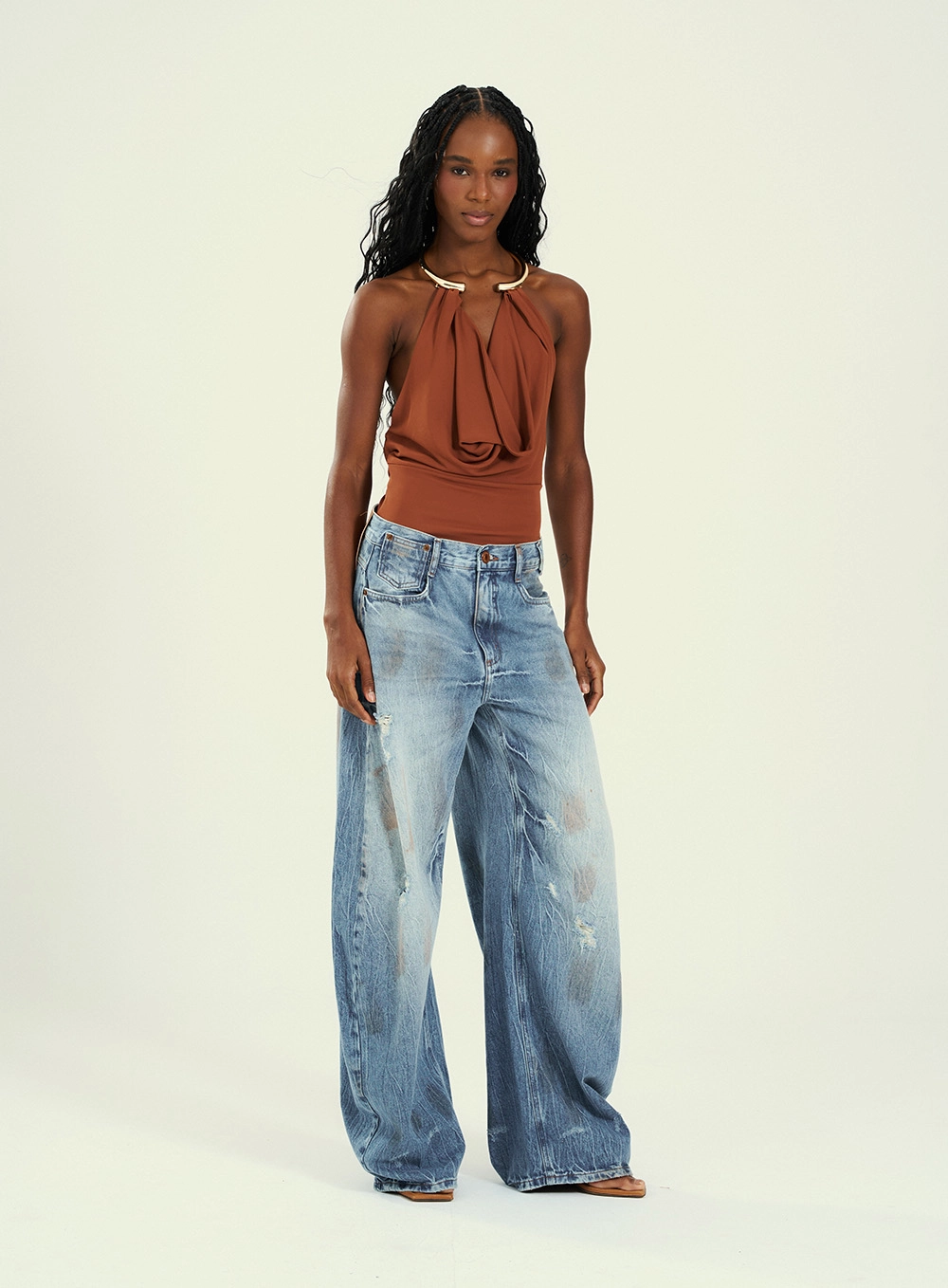 Calça Feminina Ballon Jeans Índigo 1