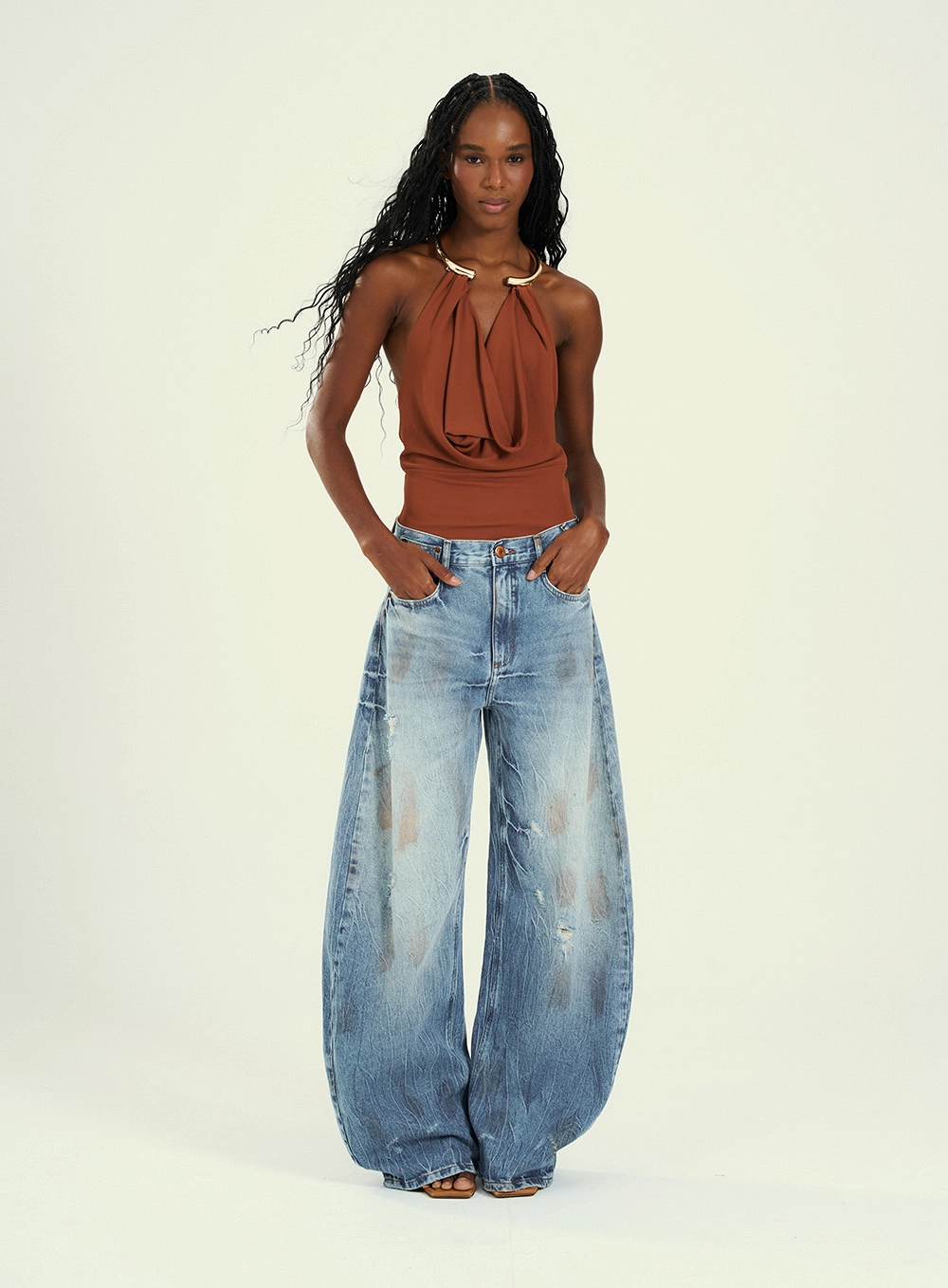 Calça Feminina Ballon Jeans Índigo 4