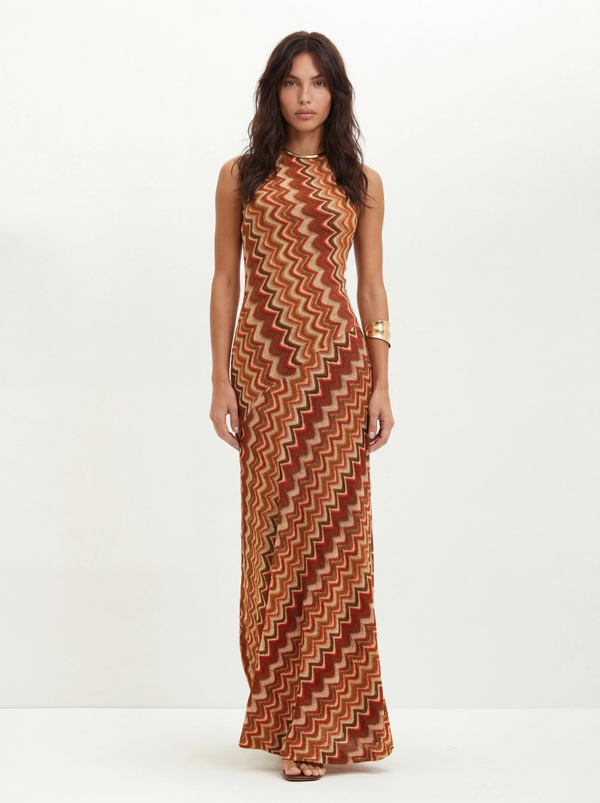 Vestido Longo Estampado Com Amarração - Slim Estampados 3