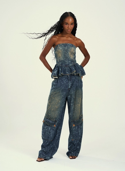 Calça Feminina Pantalona Jeans Monumental