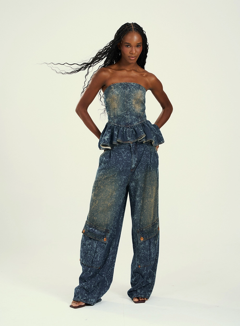 Calça Feminina Pantalona Jeans Monumental Índigo 1