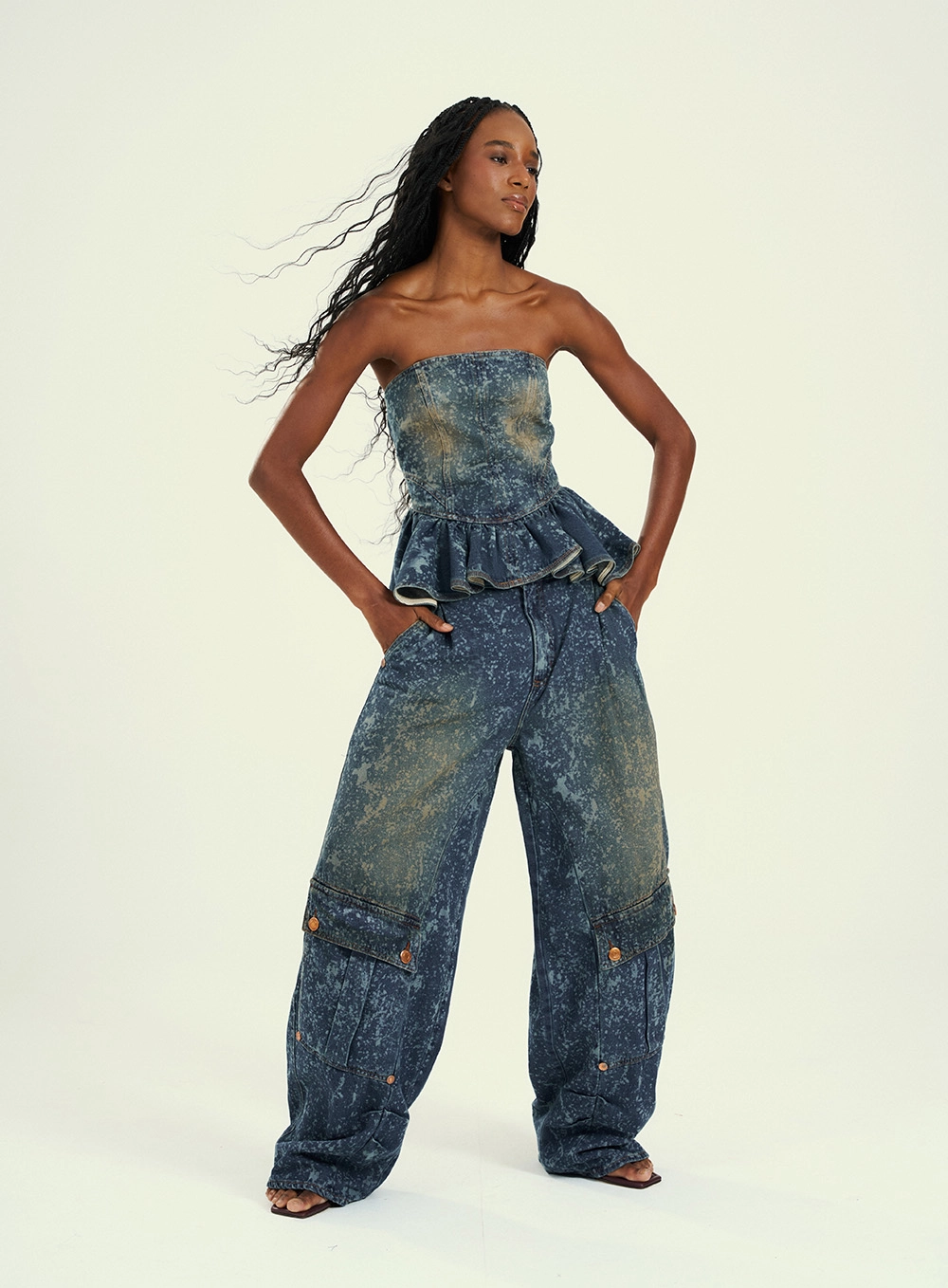 Calça Feminina Pantalona Jeans Monumental Índigo 4
