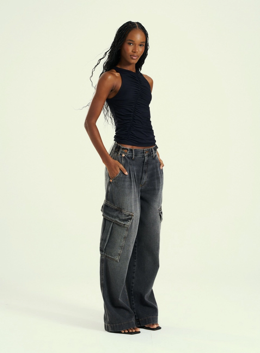 Calça Feminina Jeans Basic Comfort Indigo Preto 6