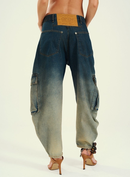 Calça Feminina Jeans Barrel  Efeito Smashed