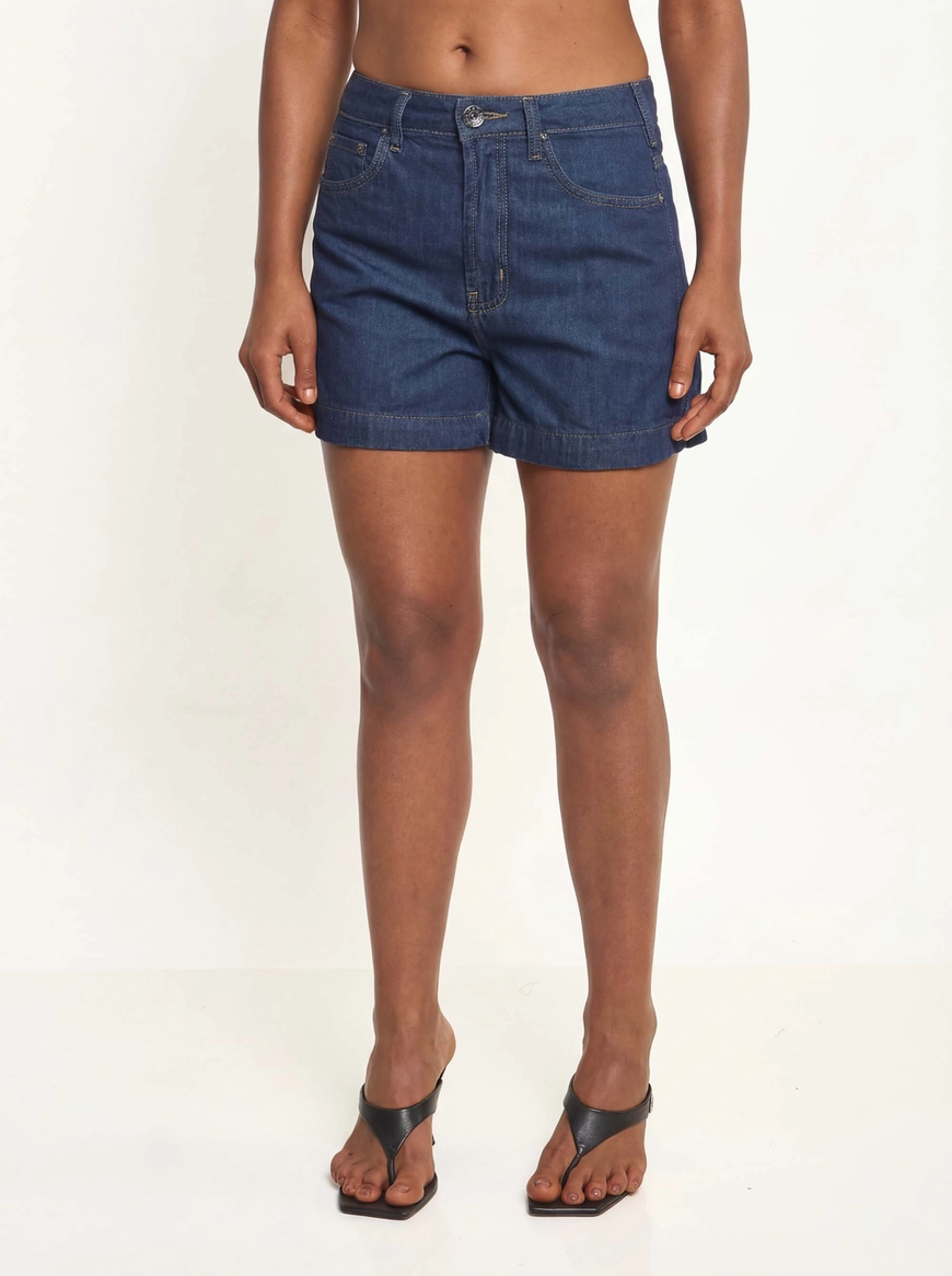 Short Jeans Regular Alta Índigo 3