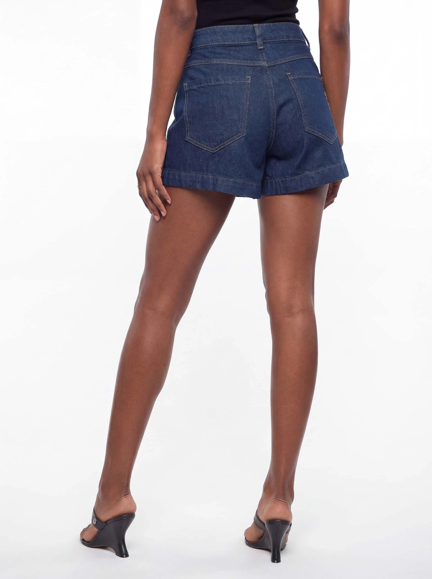 Short Jeans Regular Alta Índigo 4