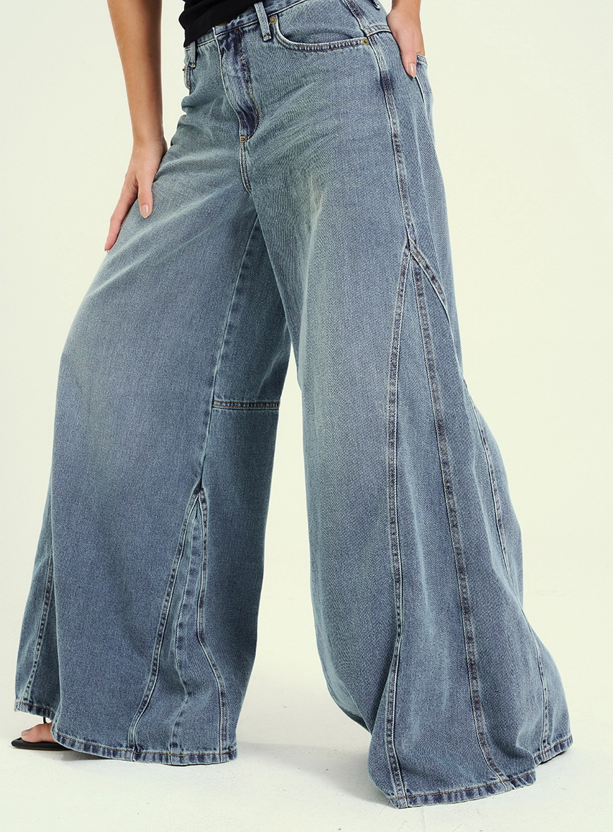 Calça Feminina Jeans Ultra Palazzo Índigo 3
