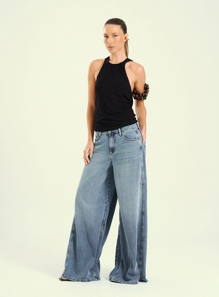 Calça Feminina Jeans Ultra Palazzo