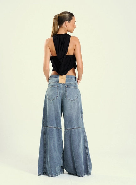 Calça Feminina Jeans Ultra Palazzo