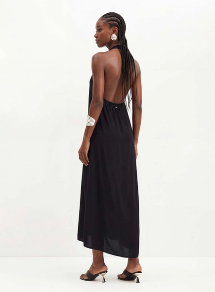 Vestido Feminino Com Costas Abertas - Evasê