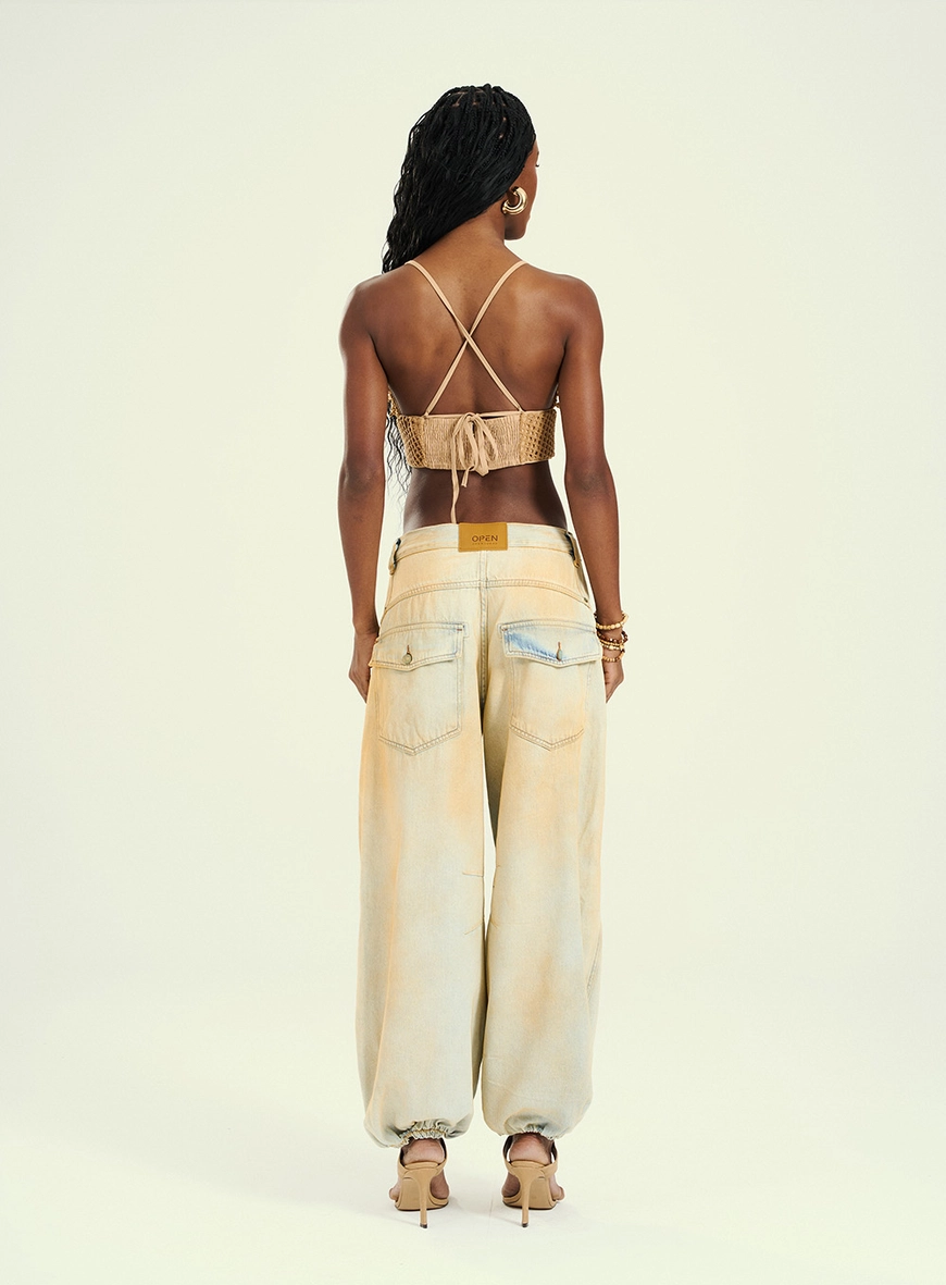 Calça Feminina Jeans De Silhueta Balonê Índigo 2