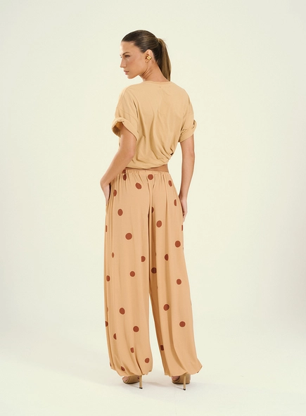 Calça Feminina Pantalona Balonê De Poá