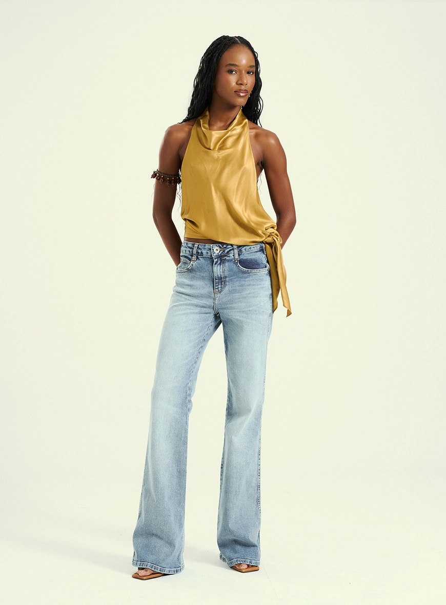 Calça Feminina Flare Jeans Sunset Índigo 1