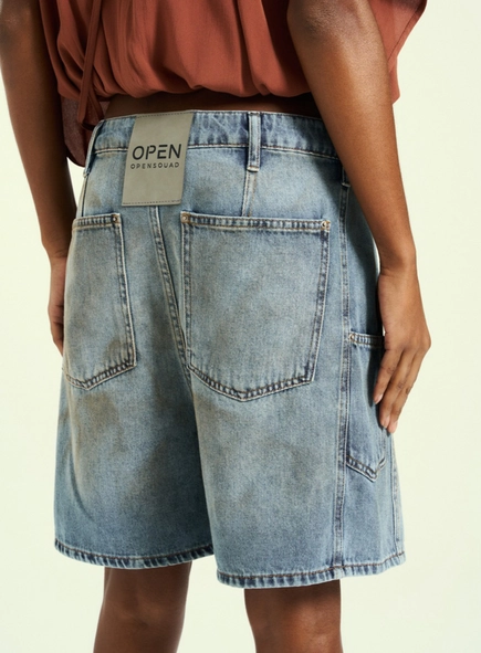 Bermuda Jeans Feminino Basic Comfort Cargo