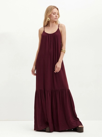 Vestido Com Babado E Franzidos - Godê