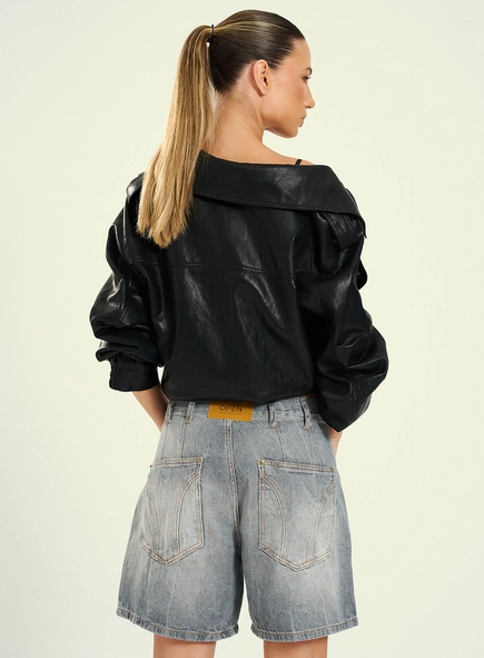 Short Feminino Jeans Com Bolsos