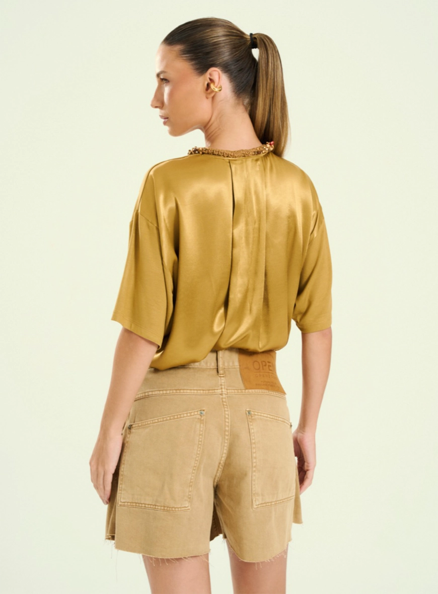 Short Feminino Jeans Desert Bege 2