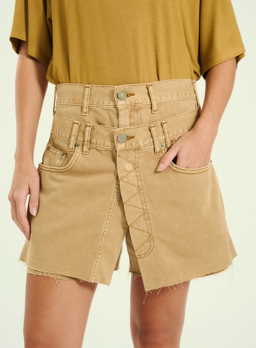 Short Feminino Jeans Desert Bege 3