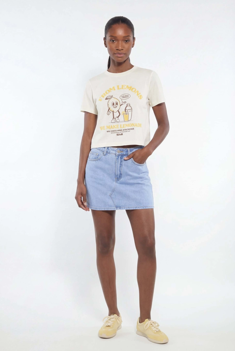 Saia Jeans Curta Slim Índigo 1