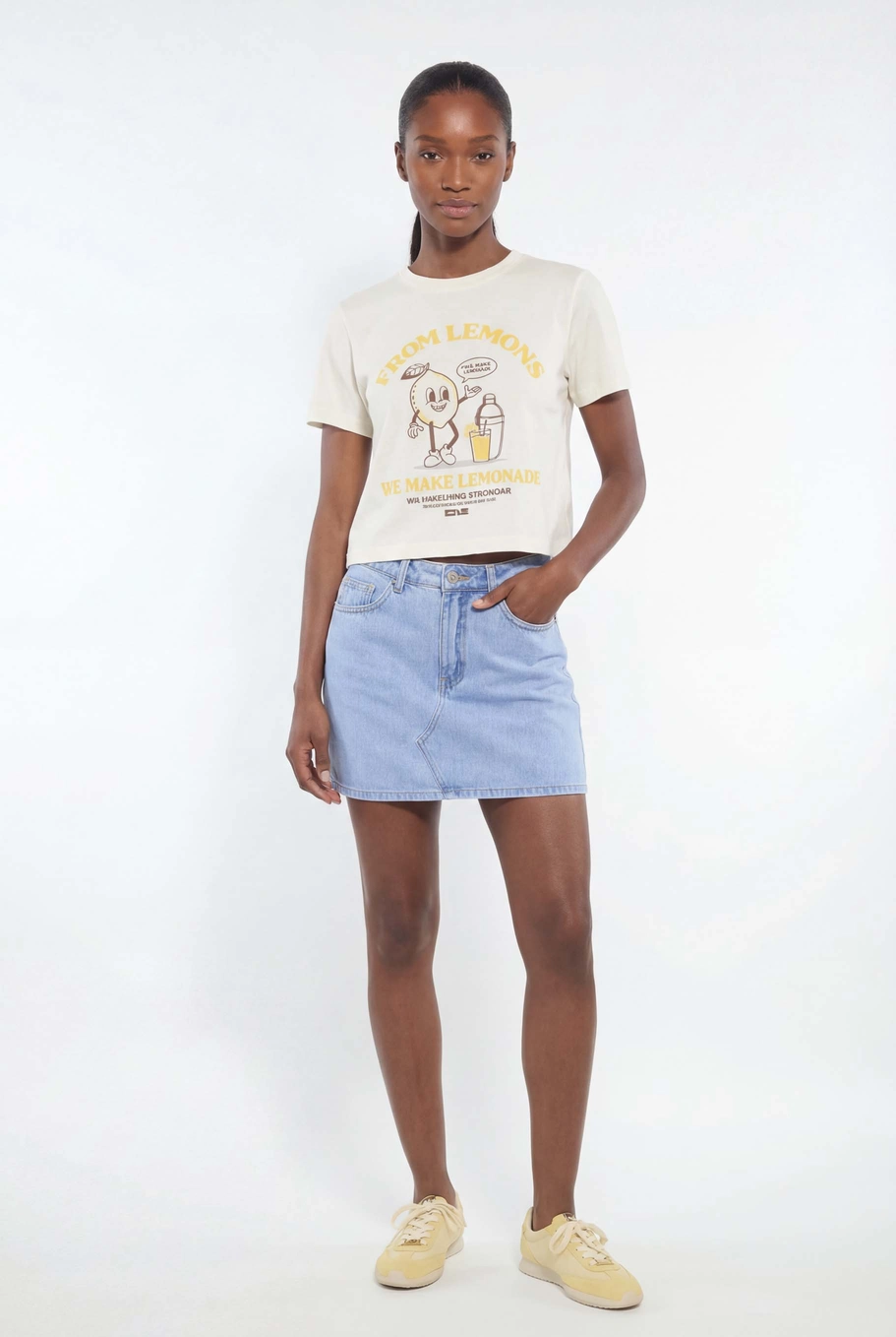 Saia Jeans Curta Slim Índigo 1