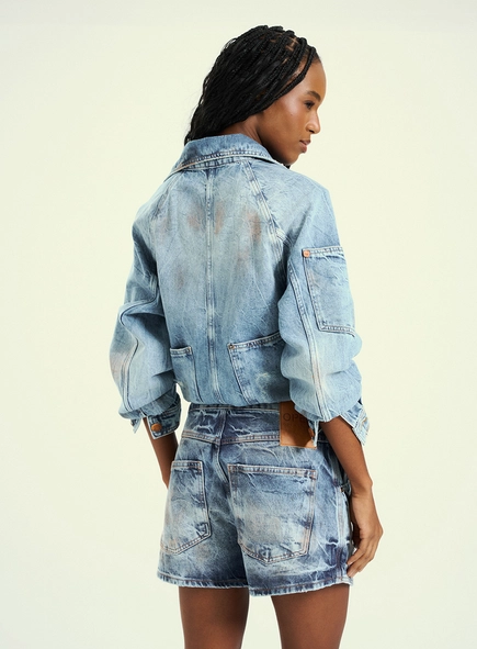 Short Jeans  Feminina Com Botões