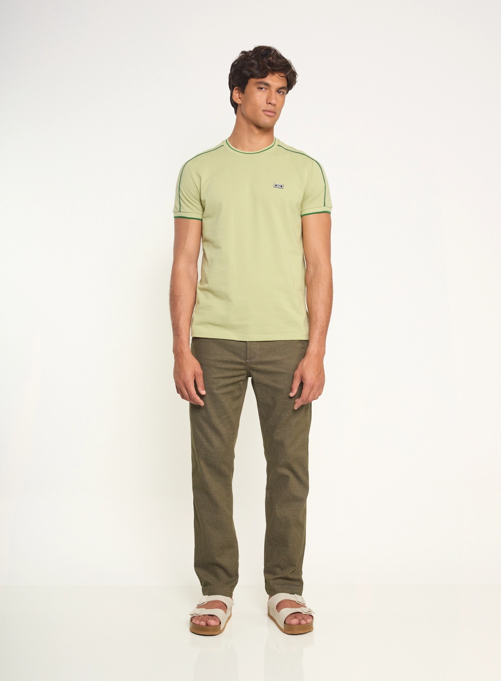 Calça Masculina Reta Com Bolsos Verde Biosphere