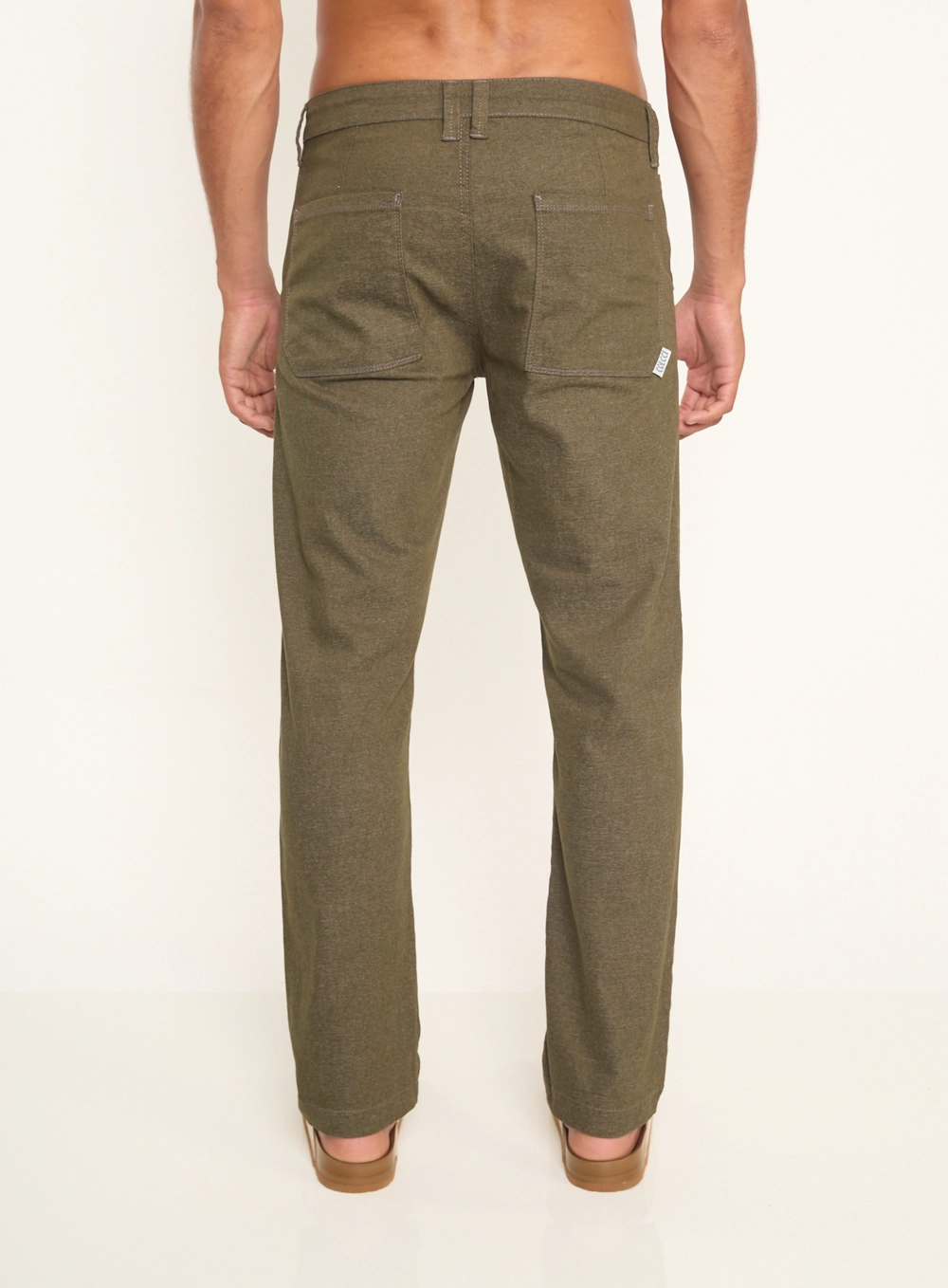 Calça Masculina Reta Com Bolsos Verde Biosphere
