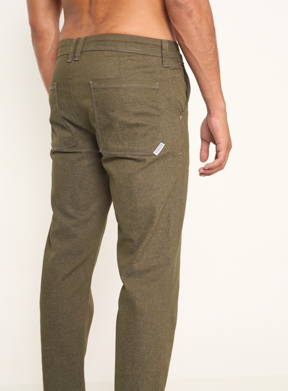 Calça Masculina Reta Com Bolsos Verde Biosphere