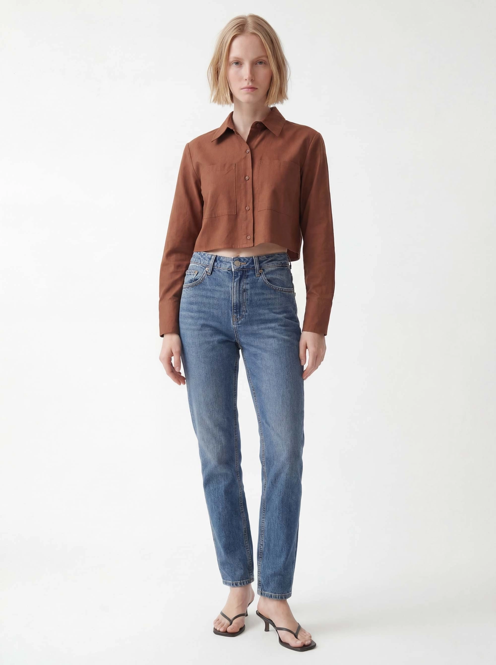 Camisa Feminina Comfort - Alfaiataria Marrom 1