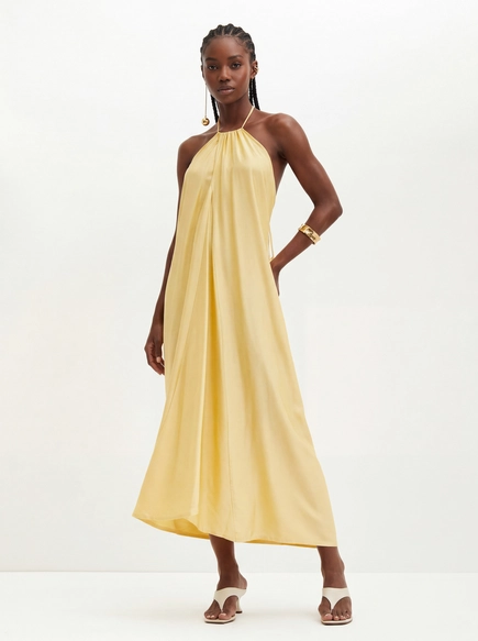 Vestido Midi Halter Com Amarração