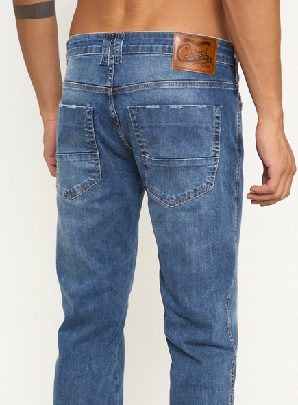 Calça Masculina Slim Jeans Estonada Índigo