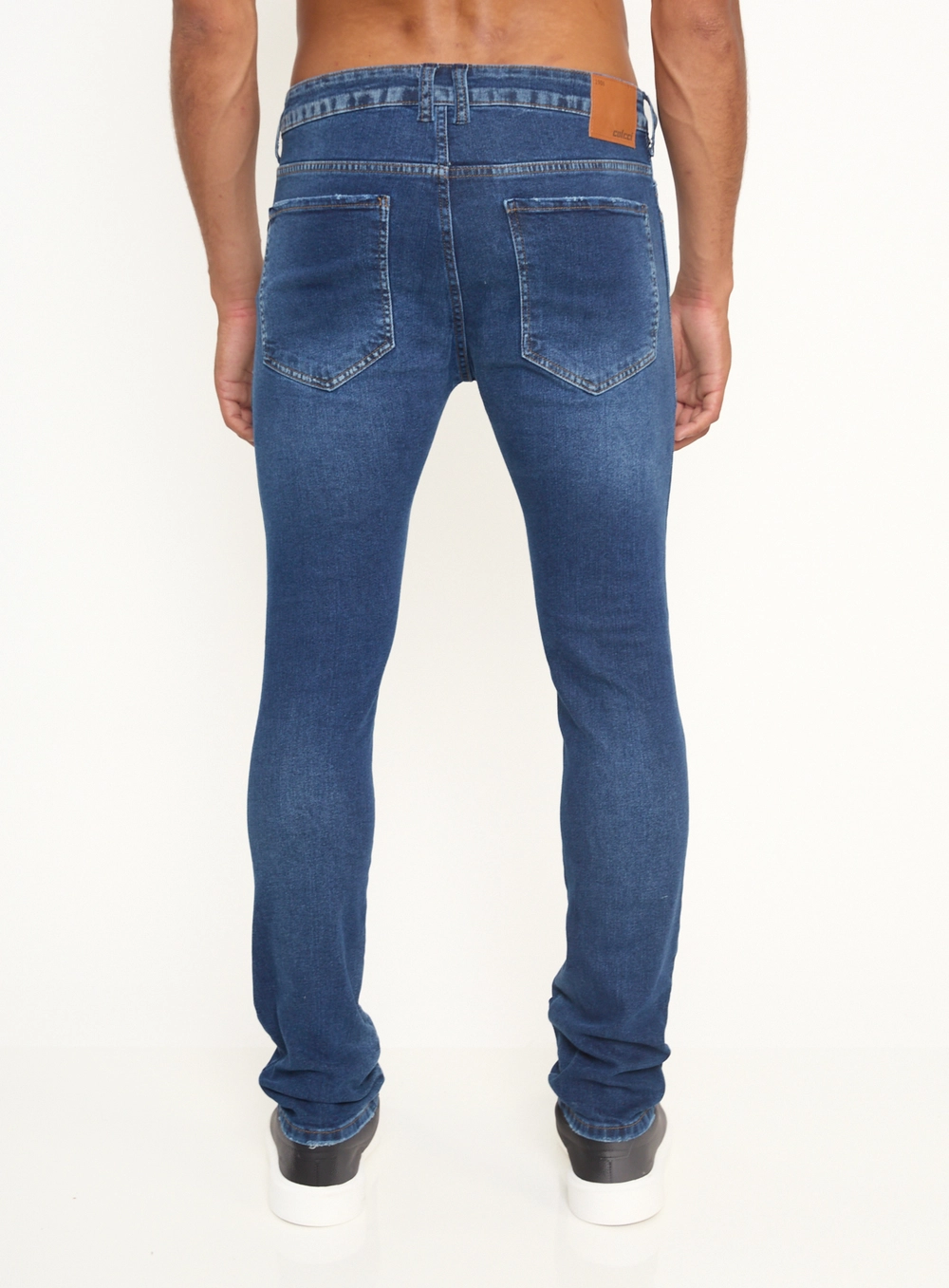 Calça Masculina Skinny Jeans Estonada Índigo