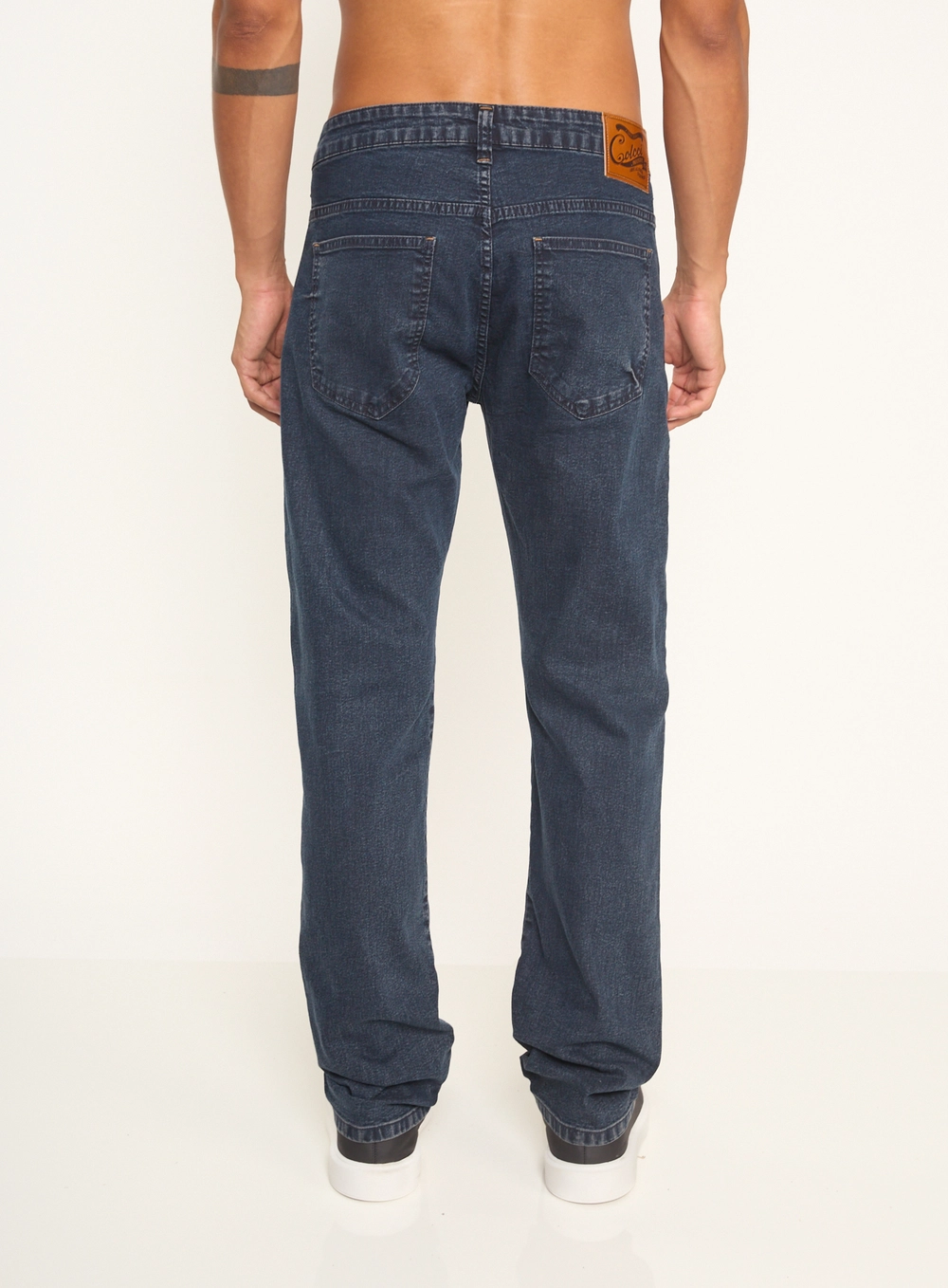 Calça Masculina Jeans Com Bolsos Índigo